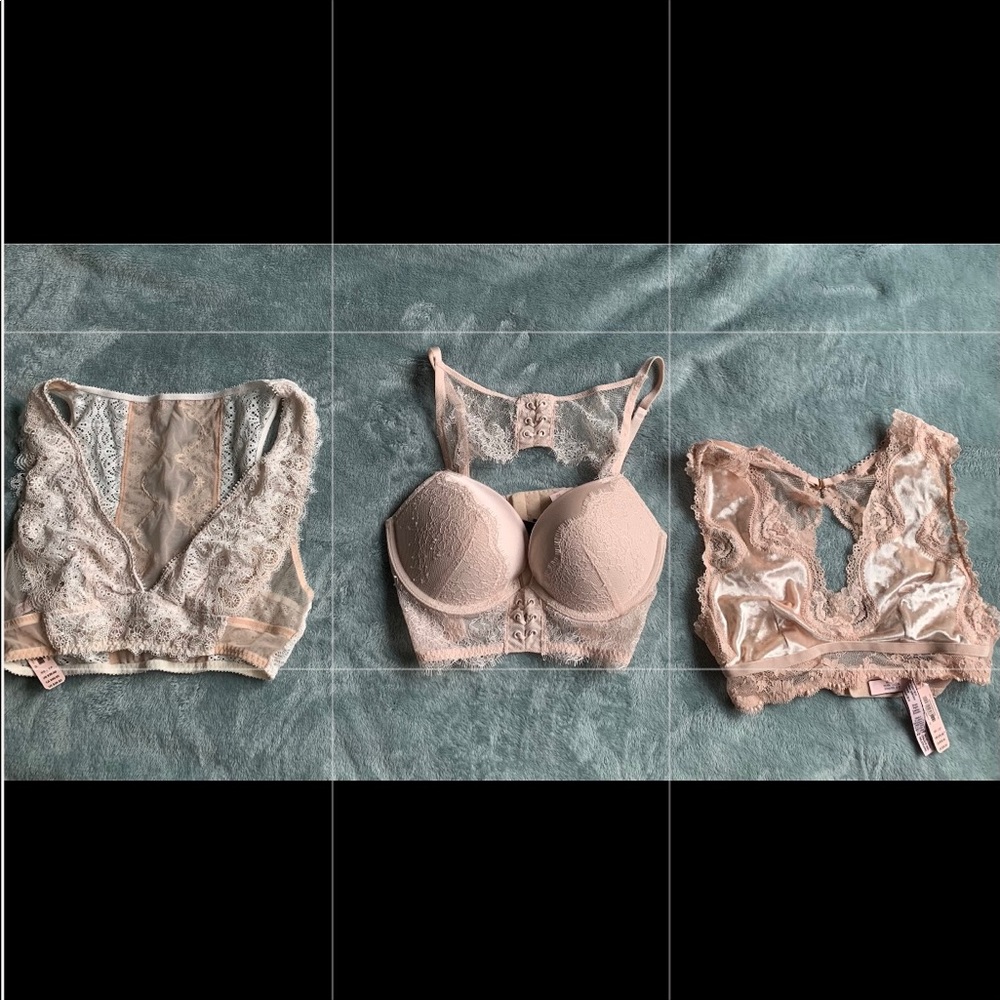 NWT VS Blush Lace Bra & Bralette Bundle
